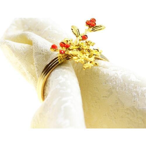 Qn18082704 free shipping metal flower crystal napkin ring , wholesale napkin holder 12 pcs