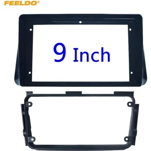 FEELDO Car Audio Fascia Frame Adapter For Nissan Kicks 17-20 9" Big Screen 2DIN DVD Player Fitting Panel Frame Kit #HQ6456