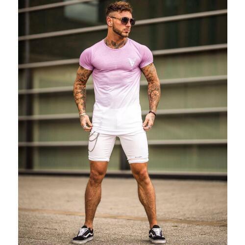 Sportswear Outdoor Quick-drying T-shirt Mens New European and American Slim Street Fitness T-shirt Stretch