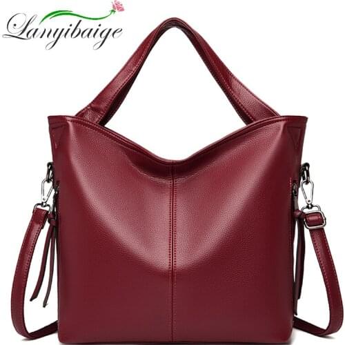 High Quality PU Leather Large Capacity Ladies Shoulder Bag Simple Stitching Brand Designer Ladies Solid Color Handbag Sac A Main