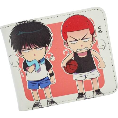 Japanese Anime Slam Dunk Sakuragi Hanamichi Kaede Rukawa Wallet Short Purse for Student Whit Credit Card Holder Coin Pocket