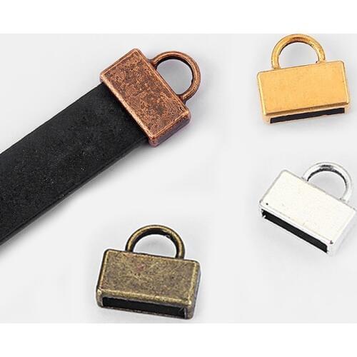 20pcs End Cap For 10mm Flat Leather Cord Bracelet Necklace Cap Connector Jewelry Findings