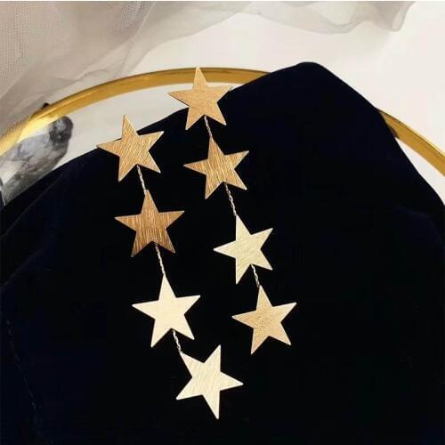Multi Layer Stars Long Earrings For Women Gold-Color Etrendy New Elegant Drop Dangle Earrings Fashion Jewelry Wholesale