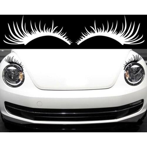 1 Pair Charming False Eyelashes Fake Eye Lash Sticker Car Headlight Decoration Funny Decal Door Window Car Exterior Decoration