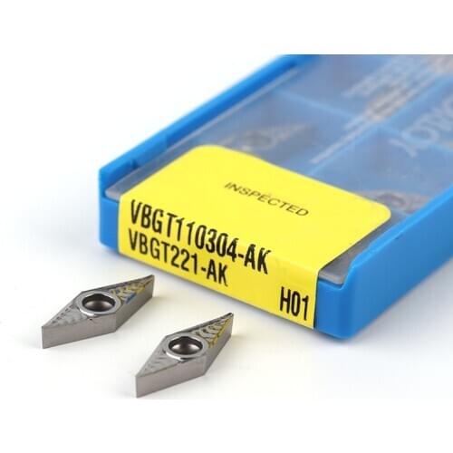 10pcs VCGT110304 AK H01 Aluminum turning Inserts VBGT 110302 AK H01 Carbide Round Blade CNC Lathe Cutter Internal Turning Tool