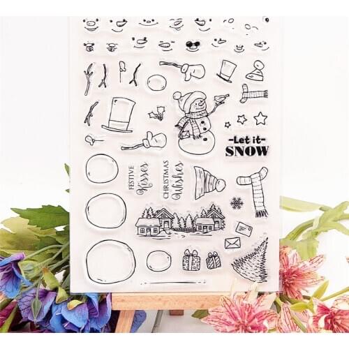 11.5x15.5cm snowman transparent seal clear stamps silicone seal TPR roller stamps DIY scrapbook album / card production