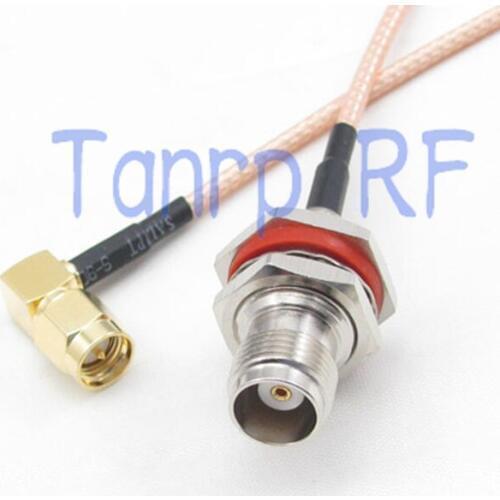 15CM Pigtail coaxial jumper cable RG316 6inch TNC female jack waterproof to SMA male right angle RF adapter connector