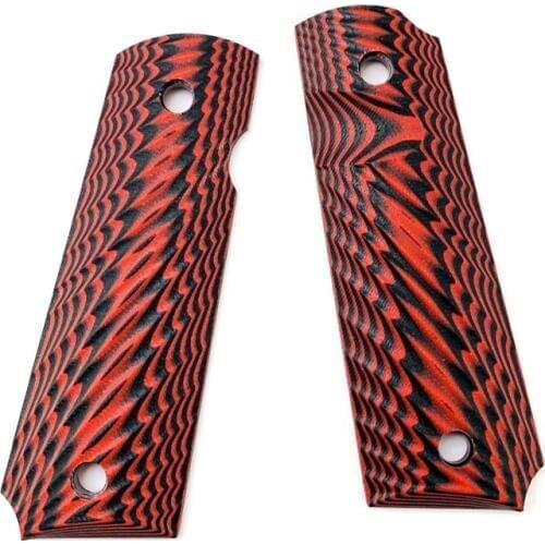 2Pieces Tactics 1911 Grips Red G10 Handle Grips Patch Custom Grips CNC Handle Grips Accessories