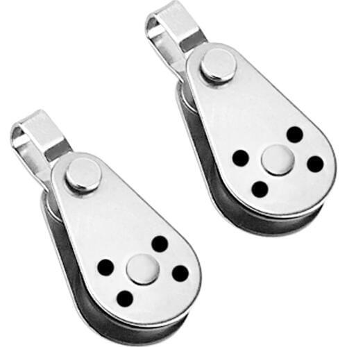 2PCS Heavy Duty Boat Kayak Lift Single Pulley Block 316 Stainless Steel (Type A)