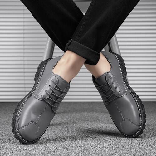 2020 classic mens formal leather shoes casual fashion solid color mens shoes leather