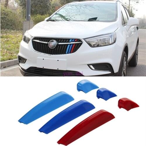 3D Car Front Grille Decoration Trim Strips Clips Frame Cover Sticker For 2016 2017 Buick Encore Opel Vauxhall Mokka Car Styling