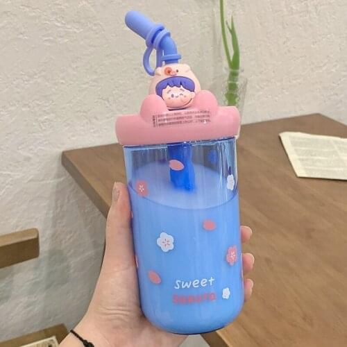 500ml Cartoon Cute Anti-slip Drink Water Mug Mouth sippy Cup Drinkware for Baby Kids Children Student Creative Gift Wholesale