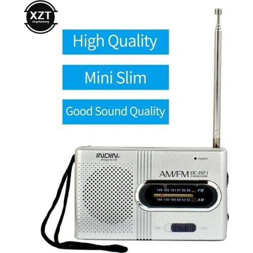 Wireless Mini Radio AM FM Receiver Telescopic Antenna Mini Portable Pocket Speaker MP3 Music Outdoor Rechargeable Battery Player