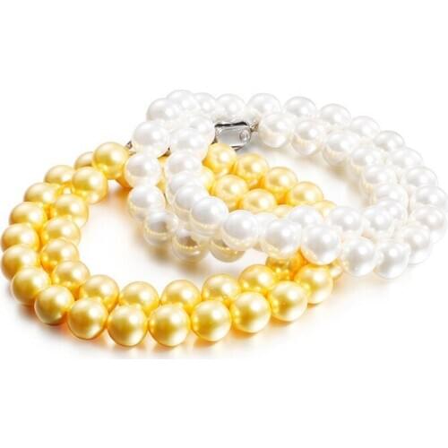 Large shell 10mm pearl necklace shape round pearl temperament versatile pearl necklace