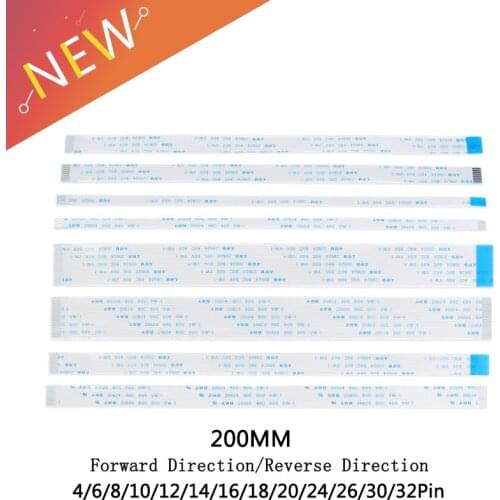 10PCS FPC/FFC Ribbon Flexible Flat CABLE PITCH 1.0MM 200MM A-Type 4P 6P 8P 10P 12P 14P 16P 18P 20P 24P 26P 30P 32P FFC WIRE