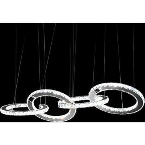 K9 Crystal Pendant Lamps 4 ring light /LED Modern/Contemporary Living Room/Dining Room/Kitchen/Study Room/Office Pendant Lights