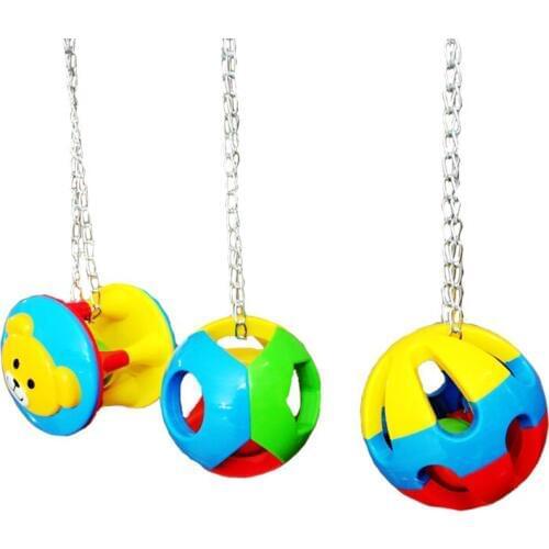 Pet Bird Claw Paw Chew Ball Toys Hamsters Parrot Bites Swing Ball Harness Parakeet Cage Home Colorful For Parrots Swing Cage