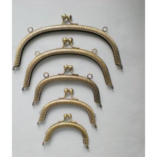 5PCS Antique Bronze Tone Arch Metal Purse Frame Bags Hardware Making Kiss Clasp Lock Handle for Clutch Bag Handbag Accessories