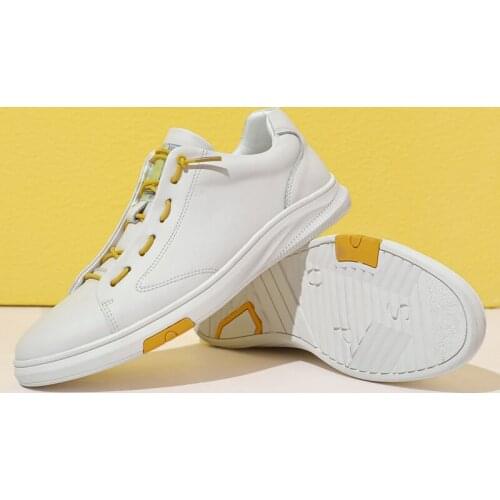 New High Quality Mens Sneakers Classic Flat Non-Slip Fashion White Shoes Men Genuine Leather Lace-up Outdoor Shoes Spring Autumn