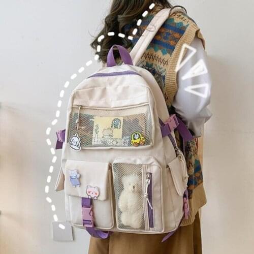 Nylon Women Backpack Fashion Waterproof RucksackS for Teen Girls School Bag Cute Student Bookbag Travel Mochila Women Bag 2021