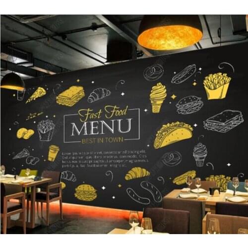 Papel de parede gourmet fast food gourmet 3d wallpaper,living room tv wall bedroom wall papers home decor bar cafe mural