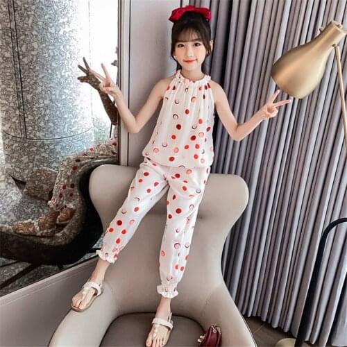 Clothes For Girls Solid Vest + Pant Girls Outfits Summer Children Clothes Girl Casual Style Tracksuits For Children