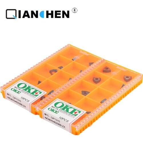 OKE 10pcs/lot High Precision High Performance High Strength CNC WCMX040208B-ZK OP1315 Industry Carbide Inserts Hard Alloy