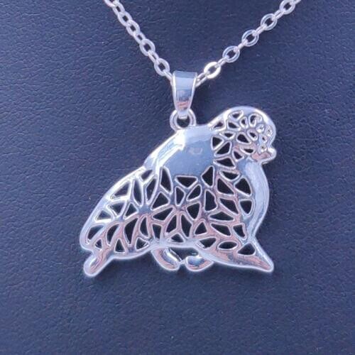 Pomeranian Teddy Necklace Dog Animal Pendant Gold Silver Plated Jewelry For Women Male Female Girls Ladies Kids AKC N026