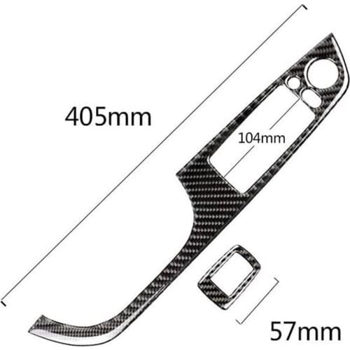 Carbon Fiber Window Lift Control Switch Button Armrest Panel Frame Cover for BMW M3 2007-2011 (2-door with Mirror Fold Button)