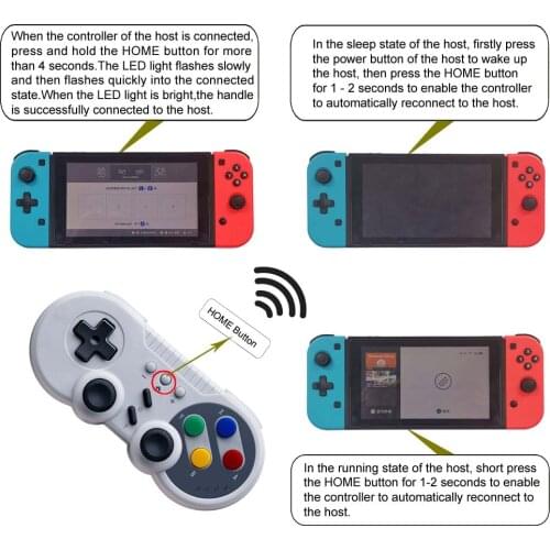 Portable Wireless Bluetooth Pro Controller Gamepad Gaming Joysticks Vibration for Nintend Switch NS Game Console & Windows PC