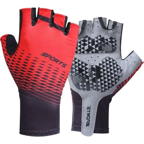 LOOGDEEL Professional Cycling Half Finger Gloves Palm Anti-slip Silicone Shock-absorbing Outdoor Sports Fishing Running Gloves