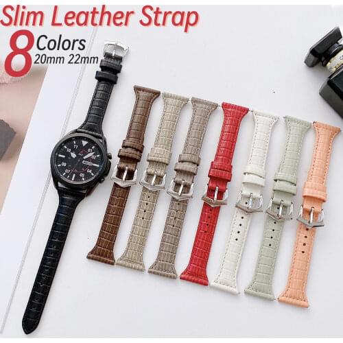 20mm 22mm Genuine Leather pattern strap for Samsung Galaxy Watch Active2 42mm huami amazfit gtr Bip huawei gt 2 watch wrist band
