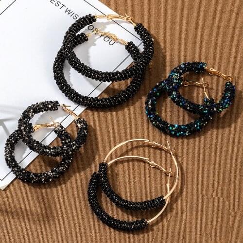 New Fashion Vintage Oversized Round Earrings For Women Statement Colorful Acrylic Crystal Dangle Earings 2021 Trend Jewelry Gift