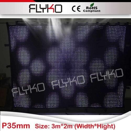 Led optic flower light flexible led curtain display 3x2m P35mm