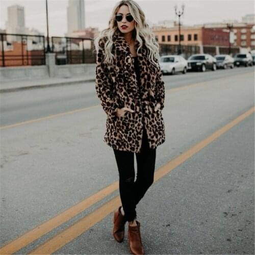 Warm Long Fur Coat Cape Women Fur Coat Women Winter 2021 Plus Size Leopard Faux Fluffy Hair Jacket Fur Cardigan Faux Fur Coat