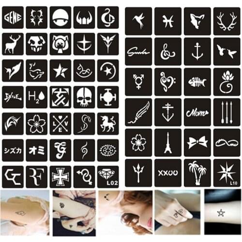 Henna Tattoo Stencils for Kids Women Men Reusable Airbrush Stencils Templates Body Decoration Tattoo Supplies Pochoir Tatouage
