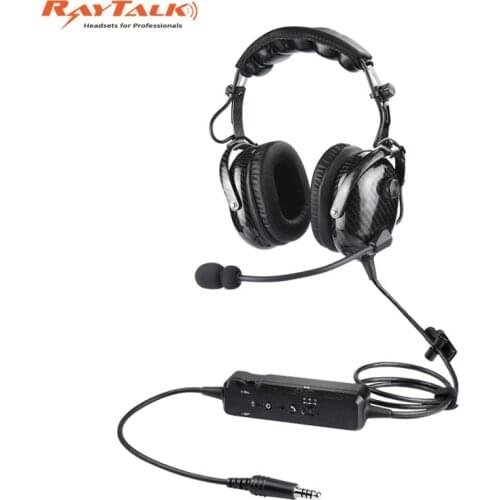 Carbon Fiber Helicopter Headphone with Bluetooth, U174 Pilot Headset, Active Noise Cancelling, MP3 Support, Ultra Lightweight
