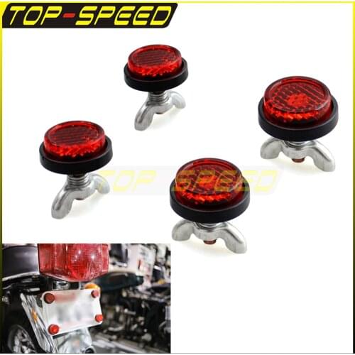 Universal Scooter Offroad License Number Plate Reflector Bolt On Registration Safety Warning Reflectors for Street Sport Cruiser