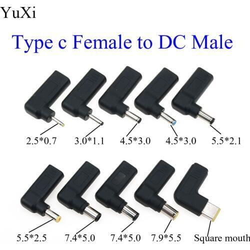 YuXi USB Type C Female to 7.4*5.0 4.5*3.0 5.5*2.5 male DC Power Jack Connector for Lenovo for Asus