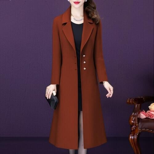 2021 Winter Plus Size Woolen Coat Women Korean Long Double Sided Temperament Slim Wool Jacket Casual Ladies Overcoat 5XL G733