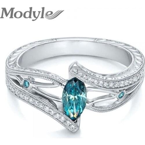 Modyle New Fashion Luxury Silver Color Flower Ring for Woman with High Quality CZ Stone Fashion Jewelry