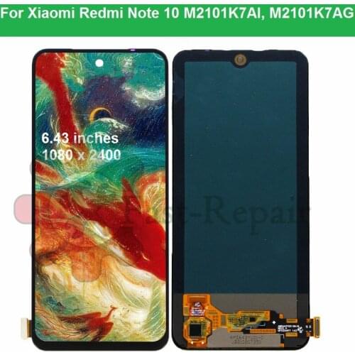 6.43'super amoled for Xiaomi Redmi Note 10 lcd for redmi note 10 M2101K7AI, M2101K7AG lcd with touch screen digitizer