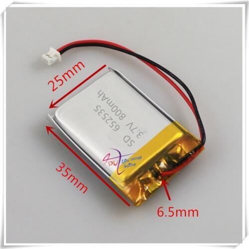 Li-po XHR-2P 2.54 800mAh 652535 3.7V lithium polymer battery 602635 Bluetooth wireless speaker