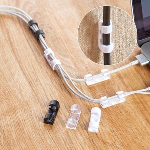 20/10PCS Cable Clips Organizer Drop Wire Holder Cord Management Self-Adhesive Cable Manager Fixed Clamp Wire Winder