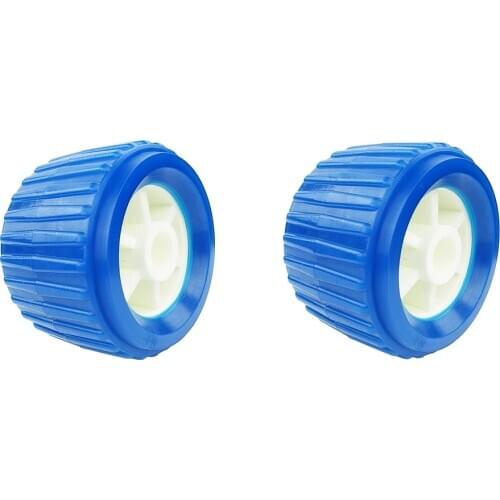 2x Heavy Duty Trailer Roller Marine Boat Ribbed Wobble Hardware 110x75x19mm