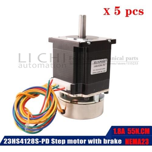 3pcs 23hs4128-pd 55N.cm 57stepping motor with brake spring type 4-wire