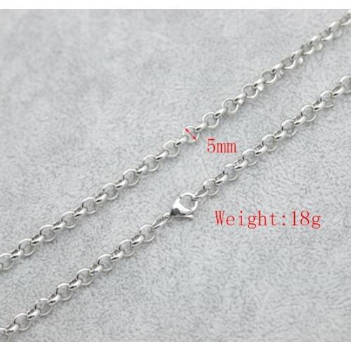 5pcs New Pattern 316 Stainless Steel 24inch 5mm rolo necklace Chains for lockets Pendant Women Men