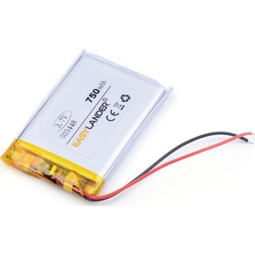 503448 3.7V 750mah lithium ion rechargable Li-polymer battery For mp3 mp4 mp5 phone recorder Sports bracelet 053448 503548