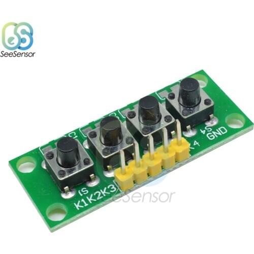 5Pin 1x4 4 Independent Key Button Keypad Keyboard Module MCU Student Class Design Graduation Project Experiment DIY Kit