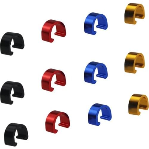 6Pcs MTB Bike Brake Cable/Derailleur Line Case Aluminum Alloy C-Shape Buckle Clasps Bicycle Clips Outdoor Guide Cycling Parts